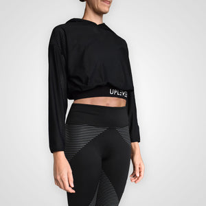 Open image in slideshow, Mesh Crop Hoodie
